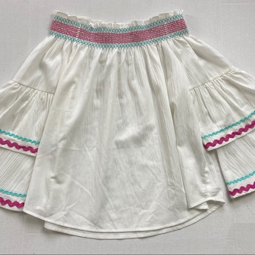 Entro Off Shoulder Blouse Double Gauze White S - Picture 3 of 8